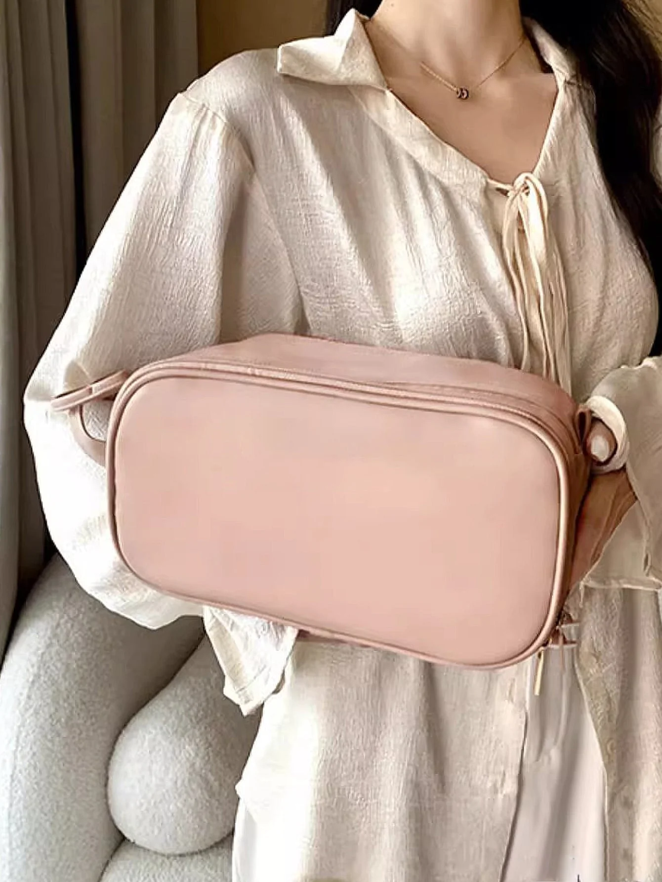 Women's Cosmetic Bag With Large Capacity Portable Handheld Travel Toiletry Organizer makeup brushes storage FD - Image 7