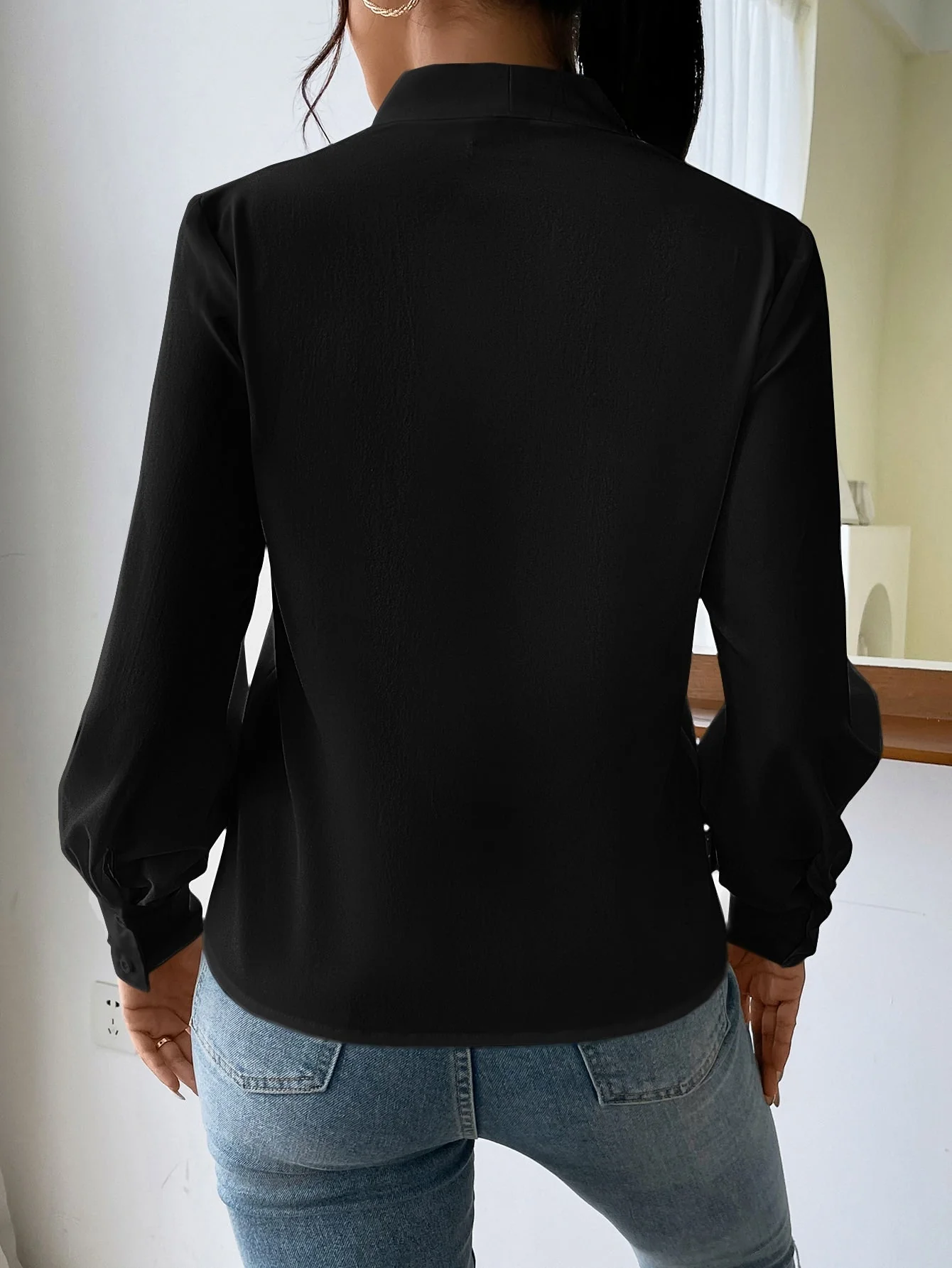 Women's Daily Casual Elegant Fashion Leopard Print V-Neck Long Sleeve Shirt, Music Festival Commute Office Old Money,Long Sleeve Tops - Image 6