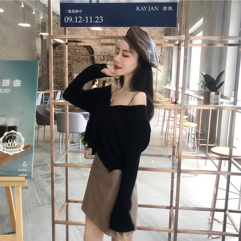 Women's Elegant Slim Fit Cardigan Sweater – V-Neck Long Sleeve - Image 3