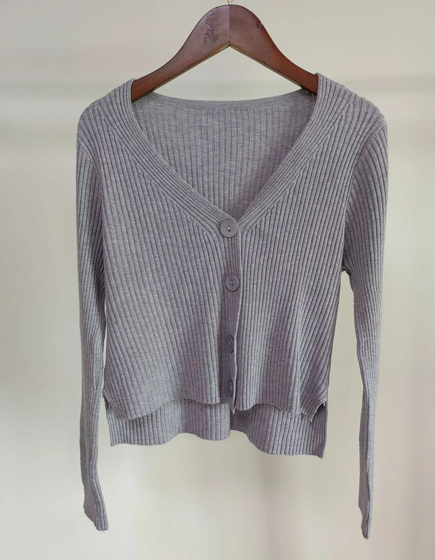 Women's Elegant Slim Fit Cardigan Sweater – V-Neck Long Sleeve - Image 9