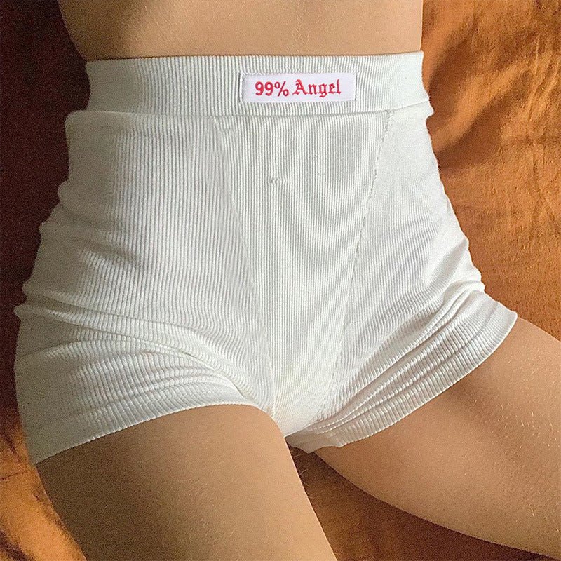 Women's letter patch design high waist cycling shorts - Image 10