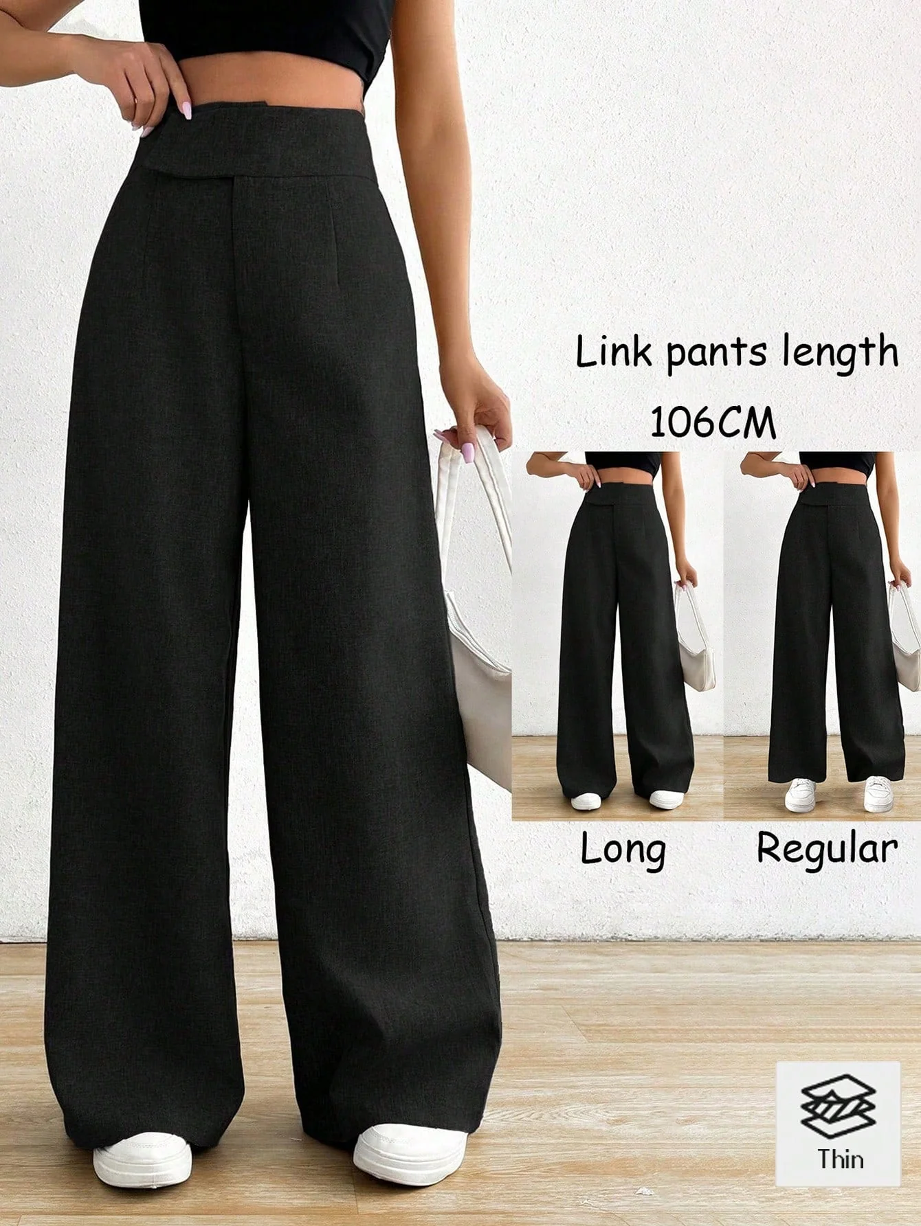Women's Plain High Waist Casual Pants, Daily Wear - Image 4