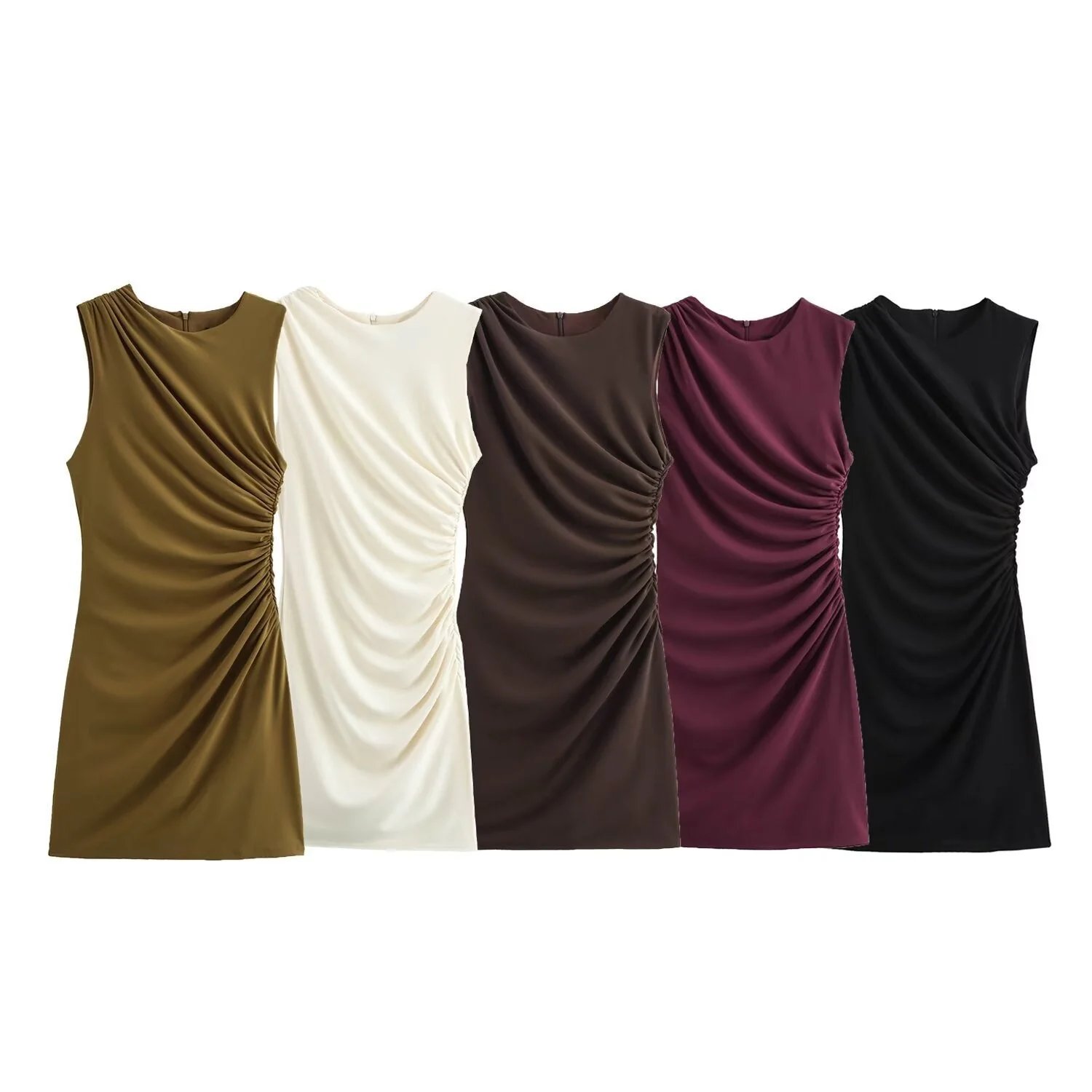 Women's Pleated Short Dress - European Style A-Line Dress - Image 5