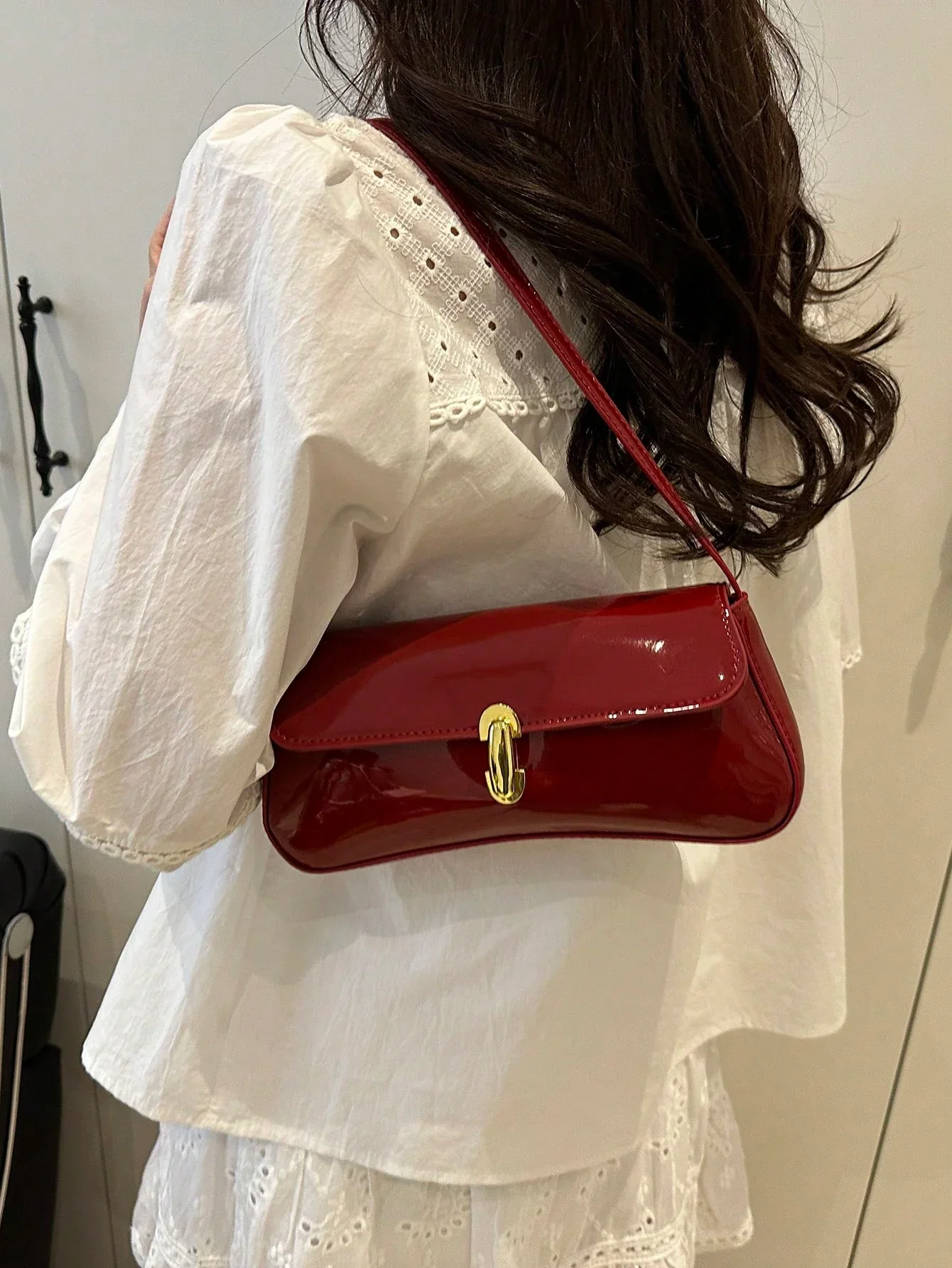Women's Retro Faux Leather Flap Underarm Shoulder Bag, Suitable For Dates, Outings, Parties And Other Occasions FD - Image 12