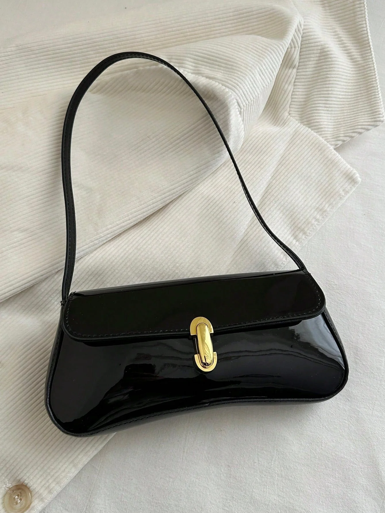 Women's Retro Faux Leather Flap Underarm Shoulder Bag, Suitable For Dates, Outings, Parties And Other Occasions FD - Image 3