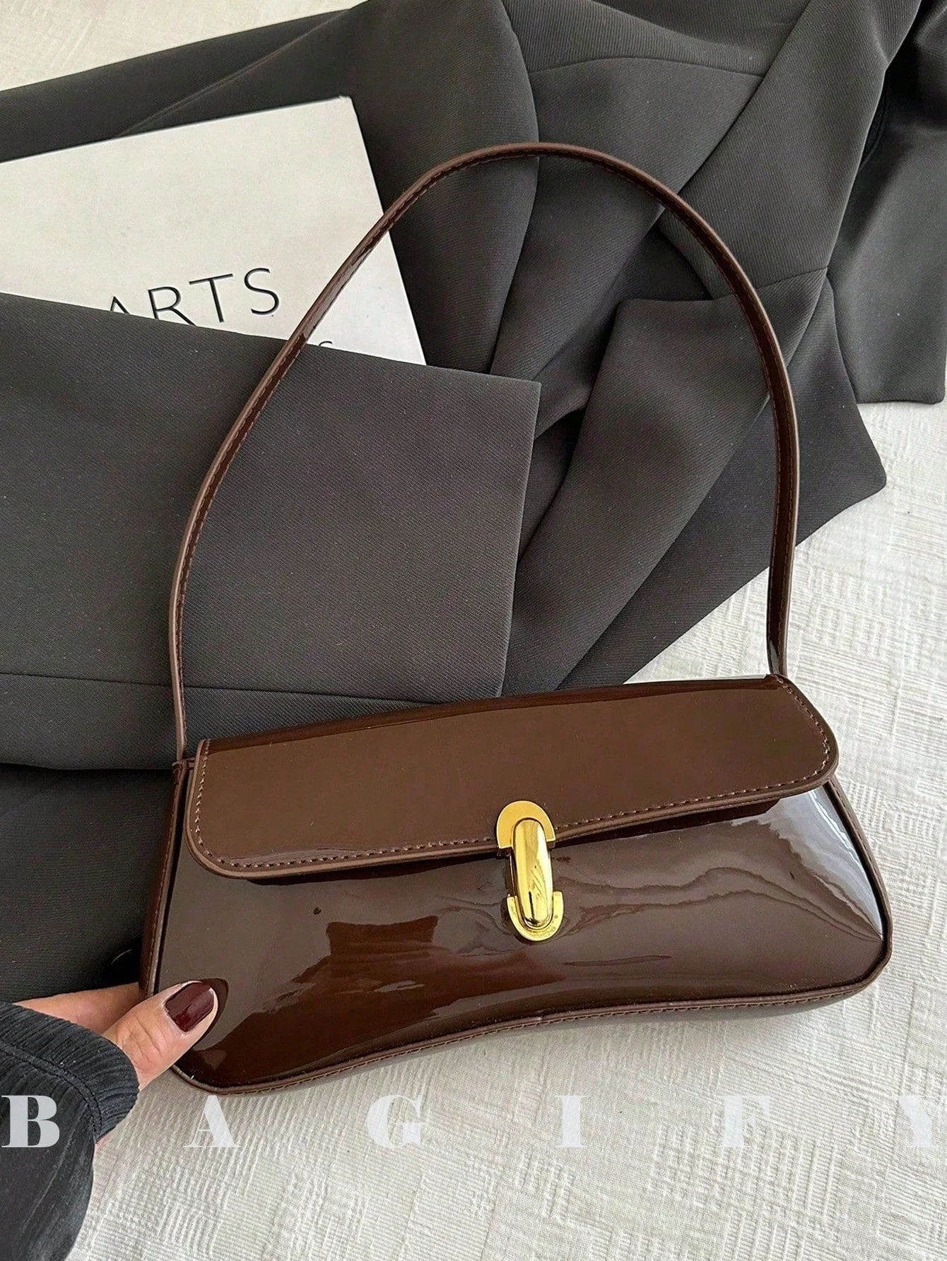 Women's Retro Faux Leather Flap Underarm Shoulder Bag, Suitable For Dates, Outings, Parties And Other Occasions FD - Image 6