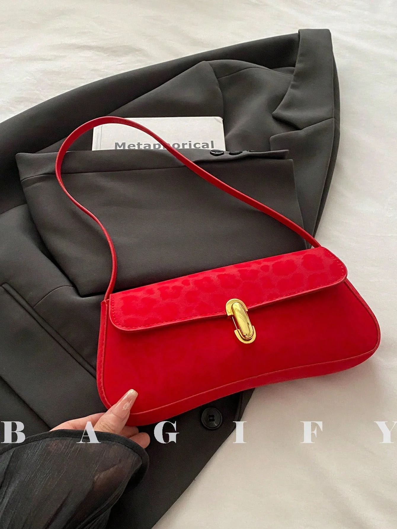 Women's Retro Faux Leather Flap Underarm Shoulder Bag, Suitable For Dates, Outings, Parties And Other Occasions FD - Image 8