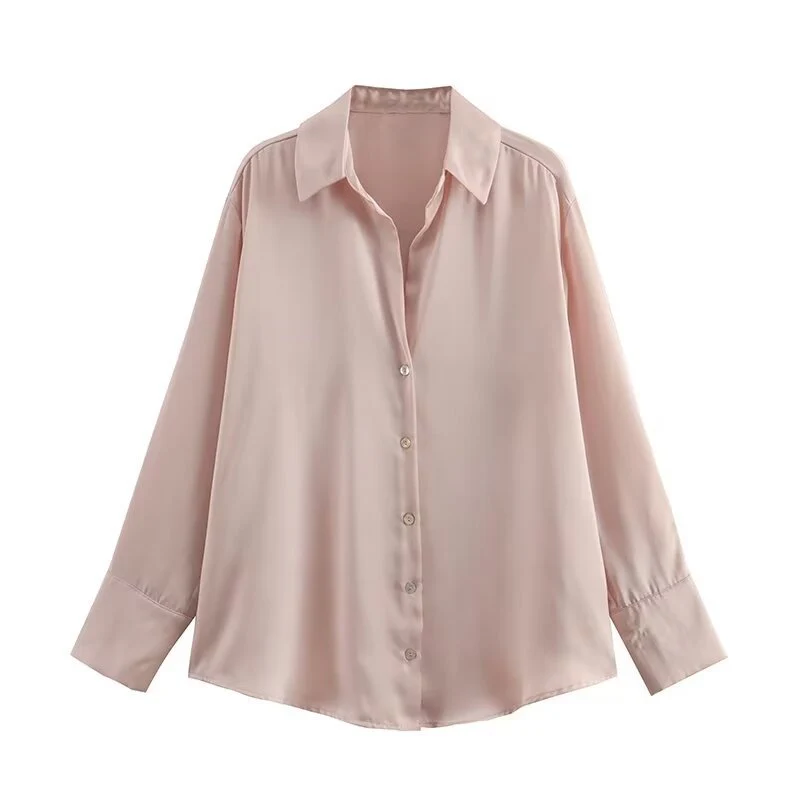 Women's Silk Satin Shirt - 20 Colors - Image 11