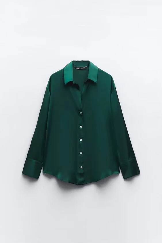 Women's Silk Satin Shirt - 20 Colors - Image 13