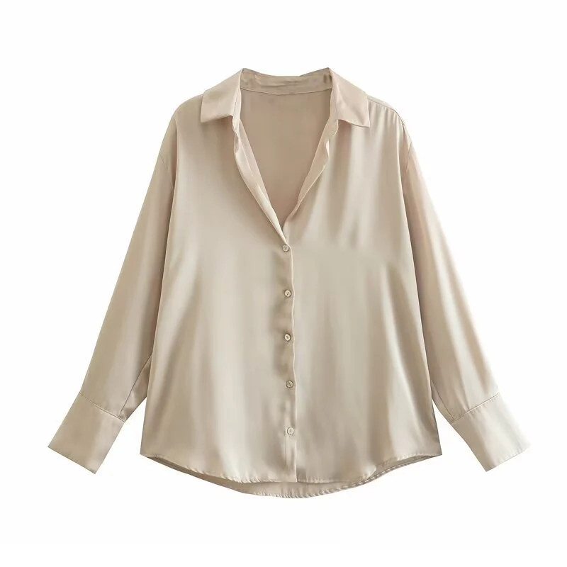 Women's Silk Satin Shirt - 20 Colors - Image 18