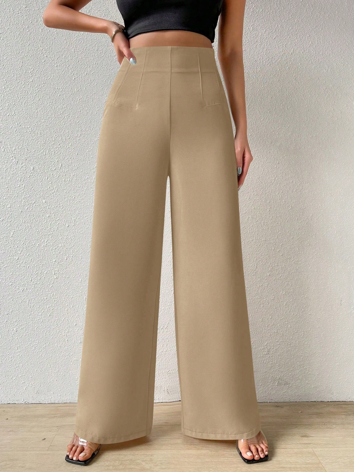 Women's Simple Casual Elegant Resort & Commute Abstract Print High Waist Wide Leg Pants Baggy Women Pants - Image 10