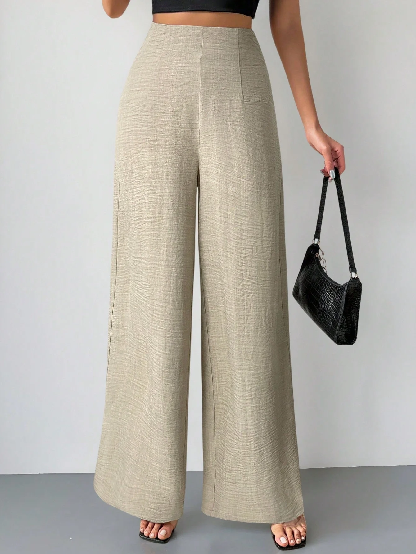Women's Simple Casual Elegant Resort & Commute Abstract Print High Waist Wide Leg Pants Baggy Women Pants - Image 3