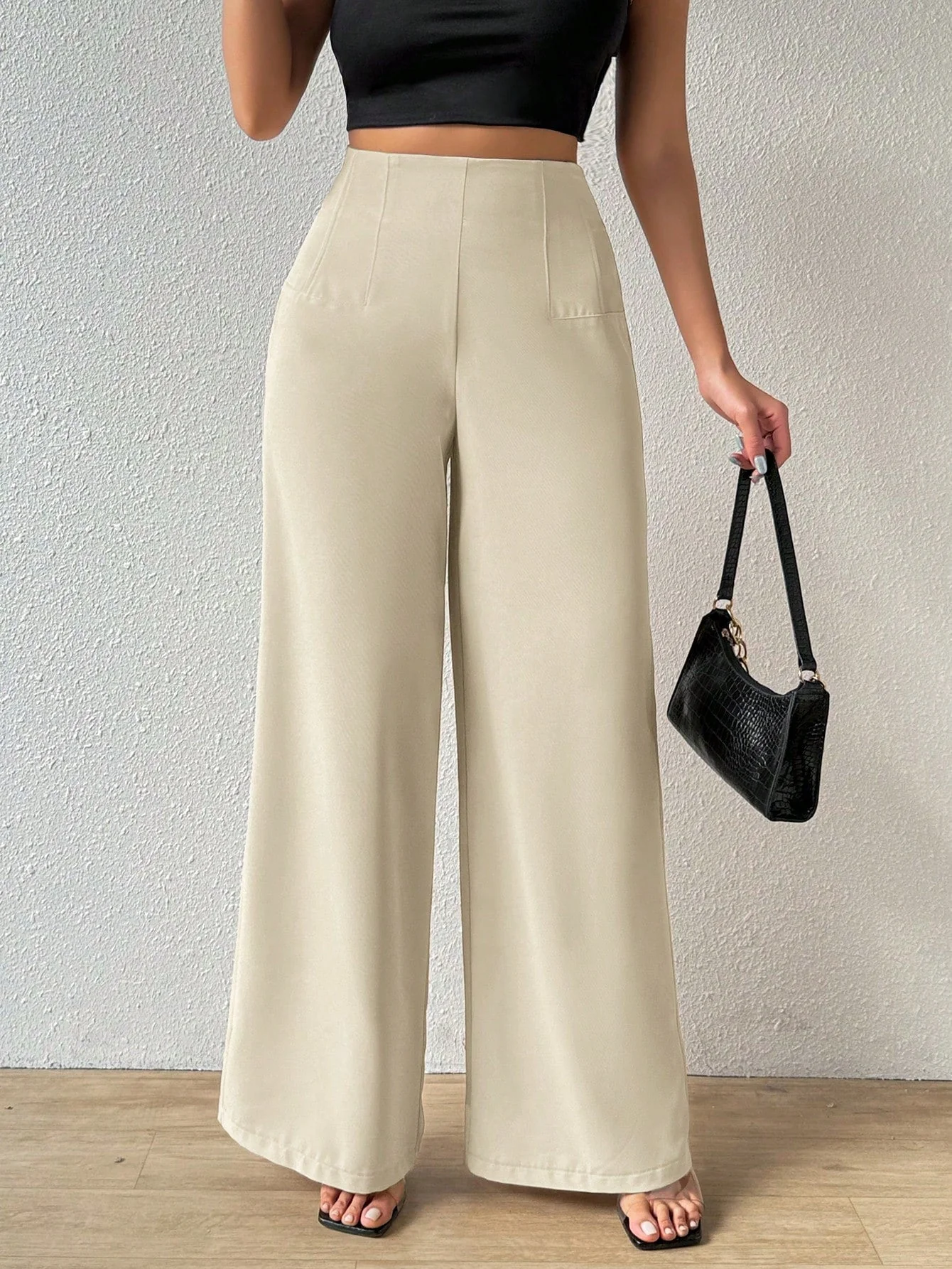 Women's Simple Casual Elegant Resort & Commute Abstract Print High Waist Wide Leg Pants Baggy Women Pants - Image 8