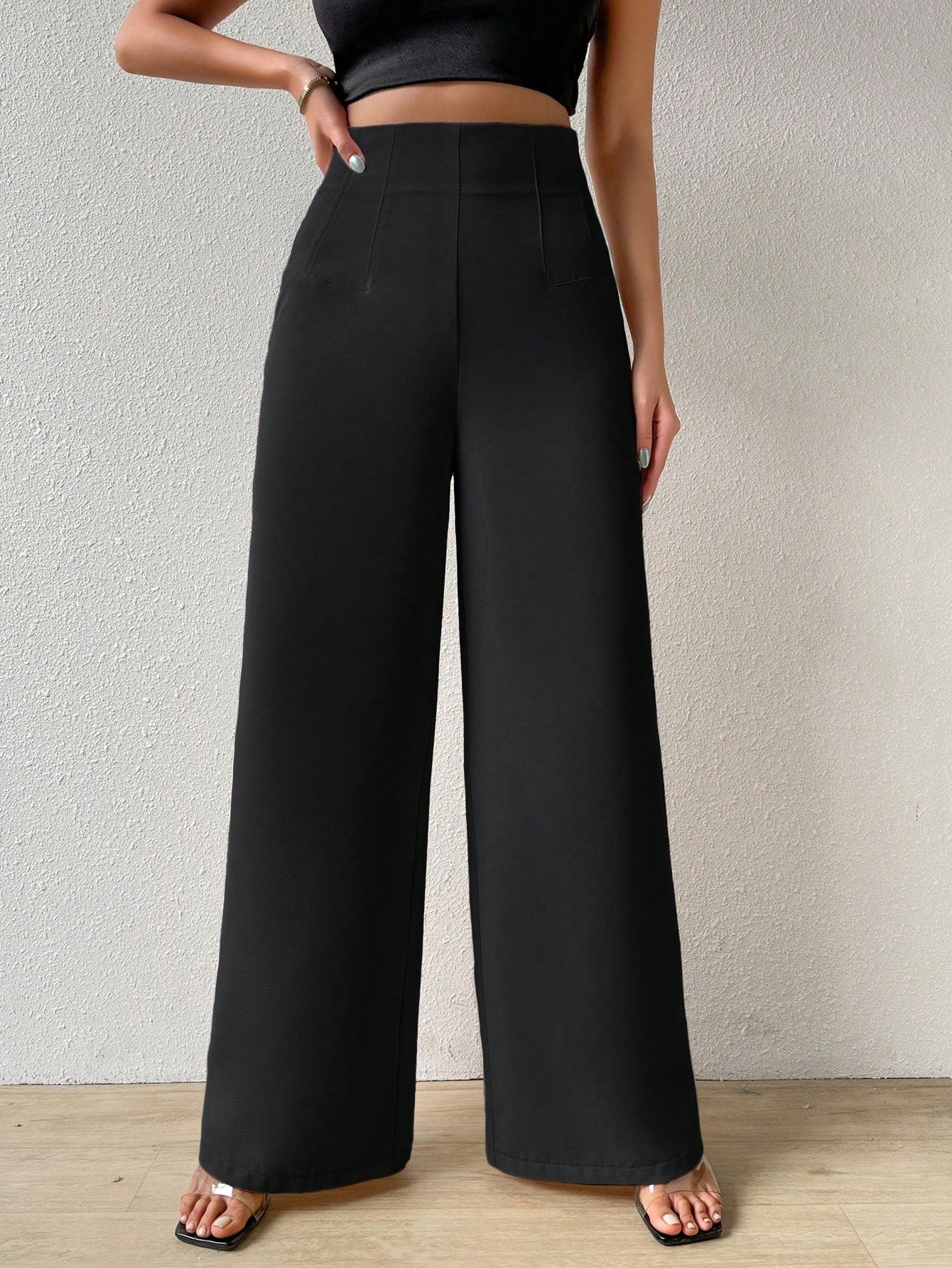 Women's Simple Casual Elegant Resort & Commute Abstract Print High Waist Wide Leg Pants Baggy Women Pants - Image 9