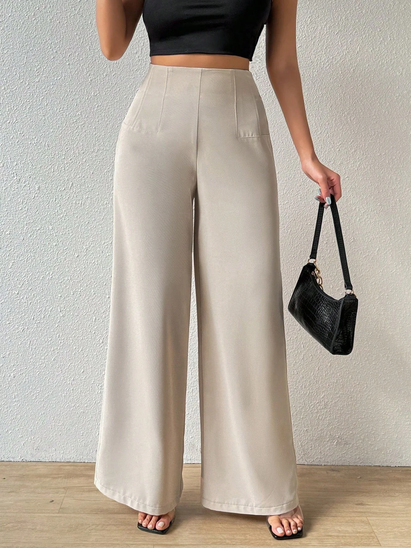 Women's Simple Casual Elegant Resort & Commute Abstract Print High Waist Wide Leg Pants Baggy Women Pants
