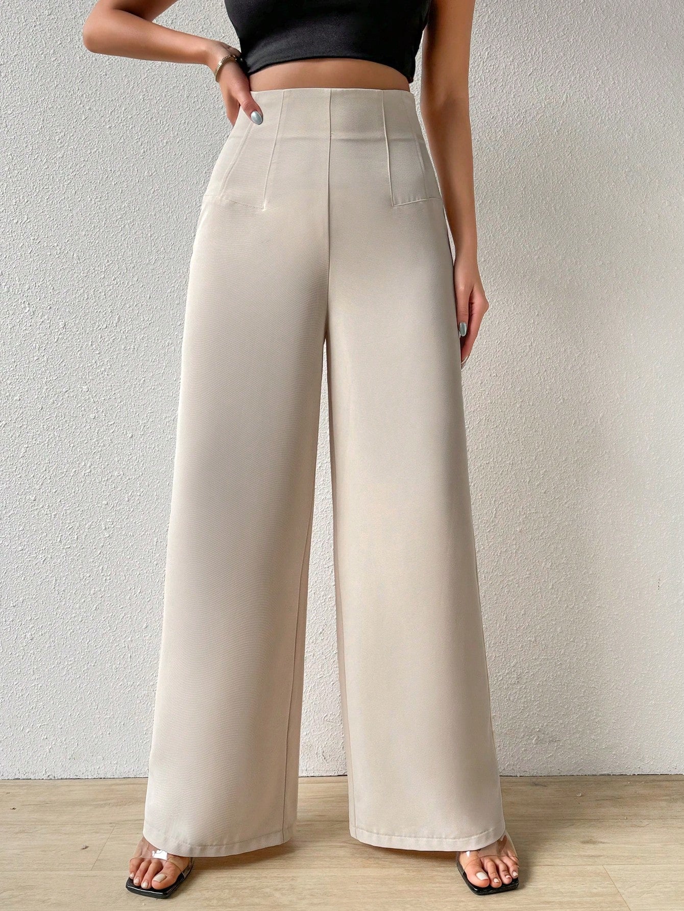 Women's Simple Casual Elegant Resort & Commute Abstract Print High Waist Wide Leg Pants Baggy Women Pants - Image 2