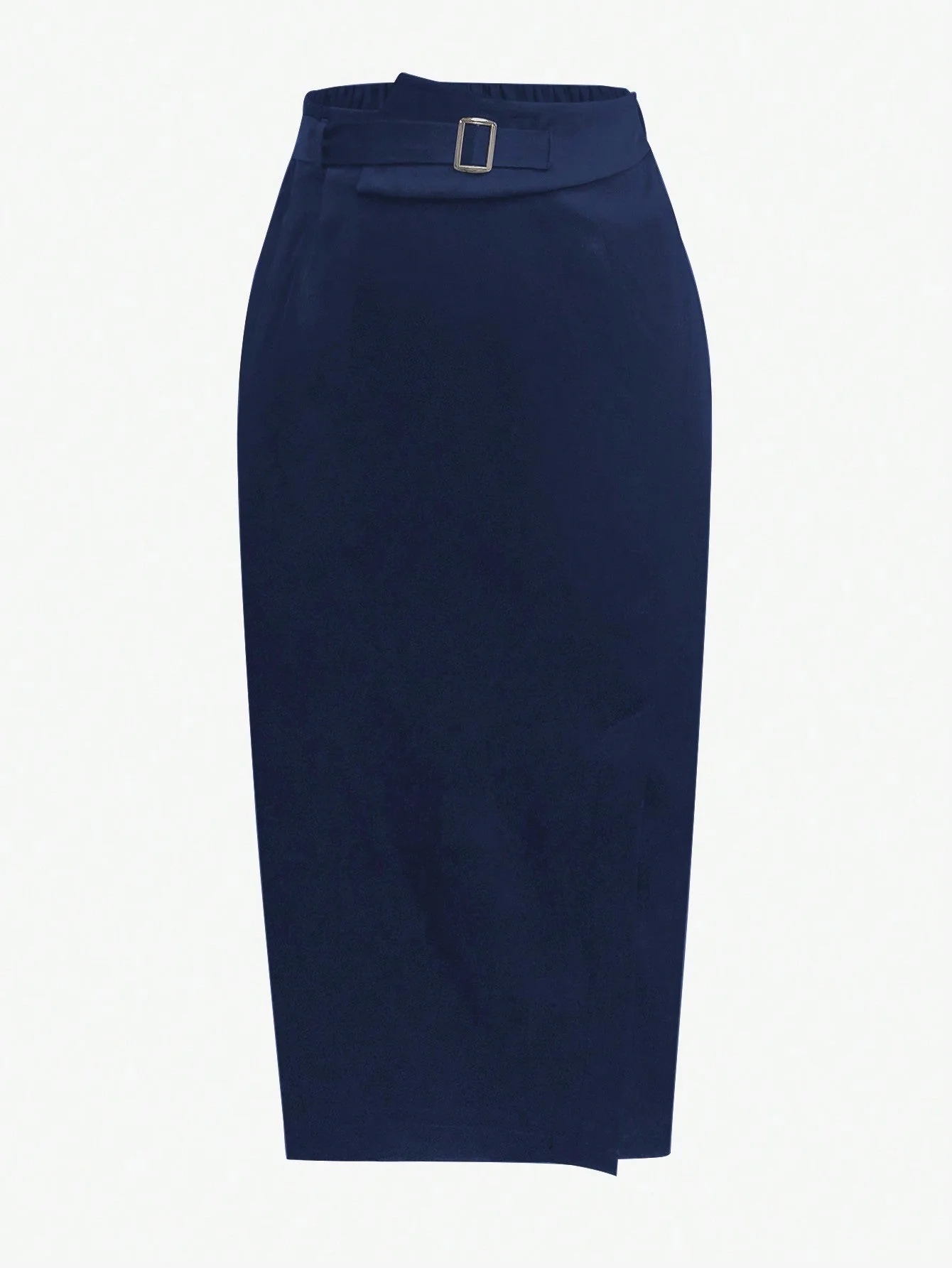 Women's Solid Color Belted Maxi Elegant Skirt - Image 4