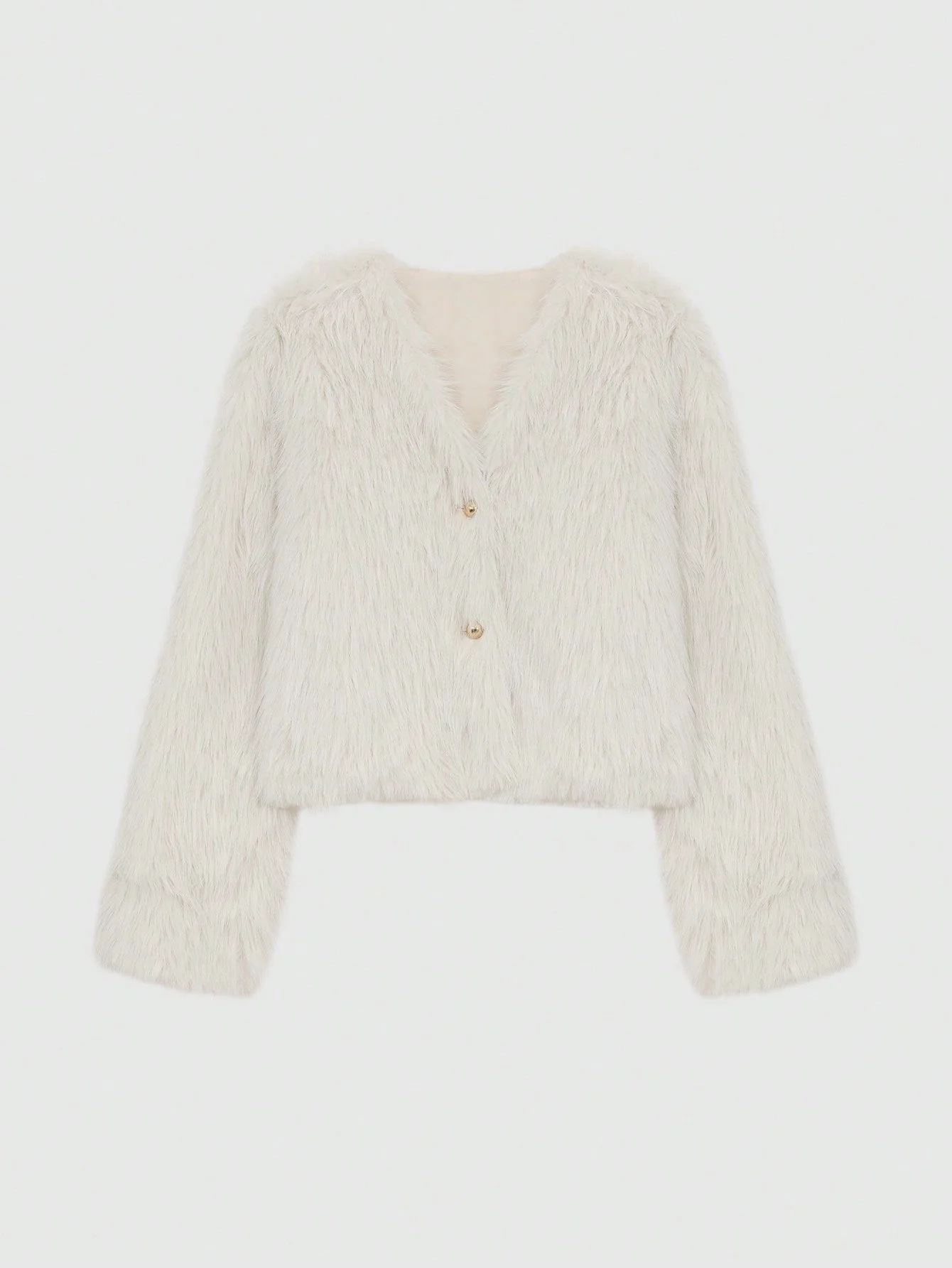 Women's Solid Color Long Sleeve Fleece Short Elegant Jacket - Image 14