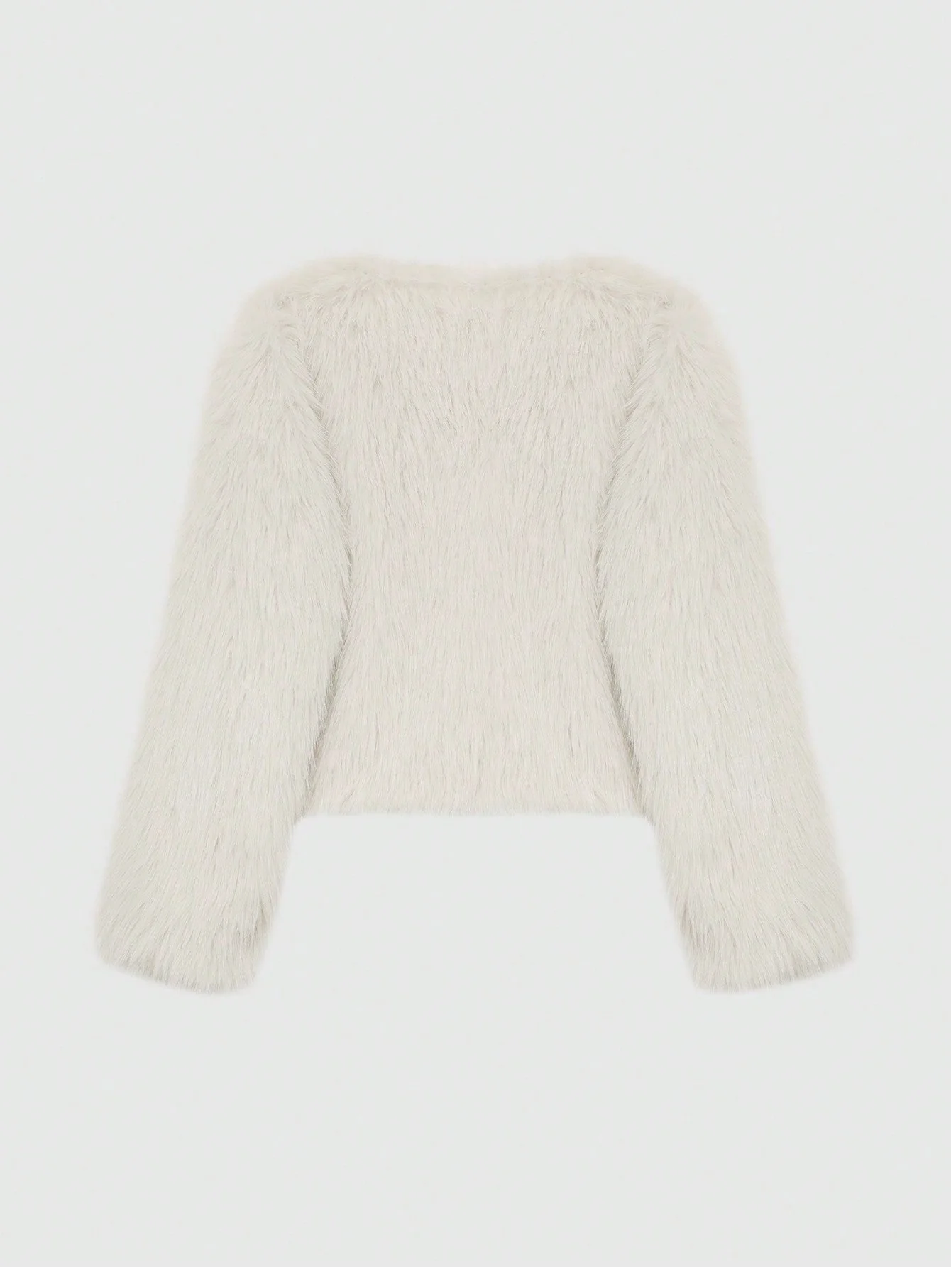 Women's Solid Color Long Sleeve Fleece Short Elegant Jacket - Image 15