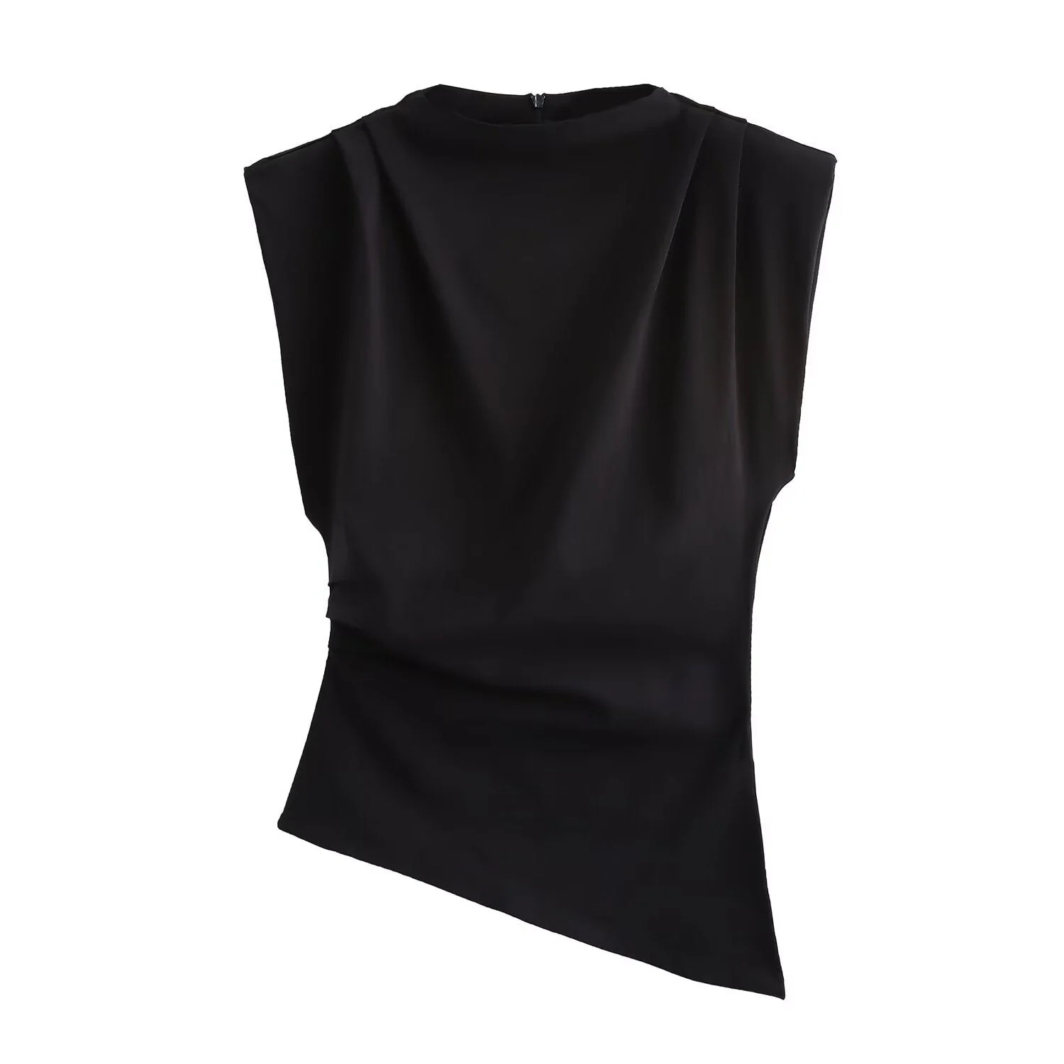 Women's Structured Shoulder Pleated Top - Image 3