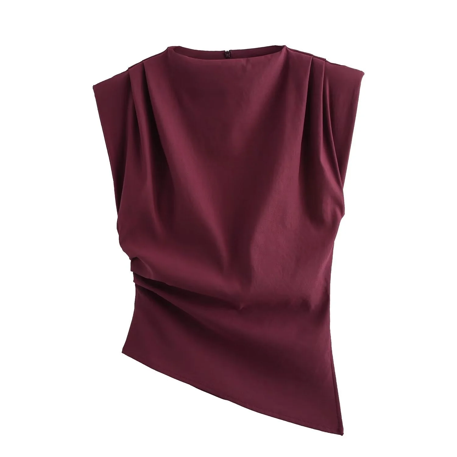 Women's Structured Shoulder Pleated Top - Image 4