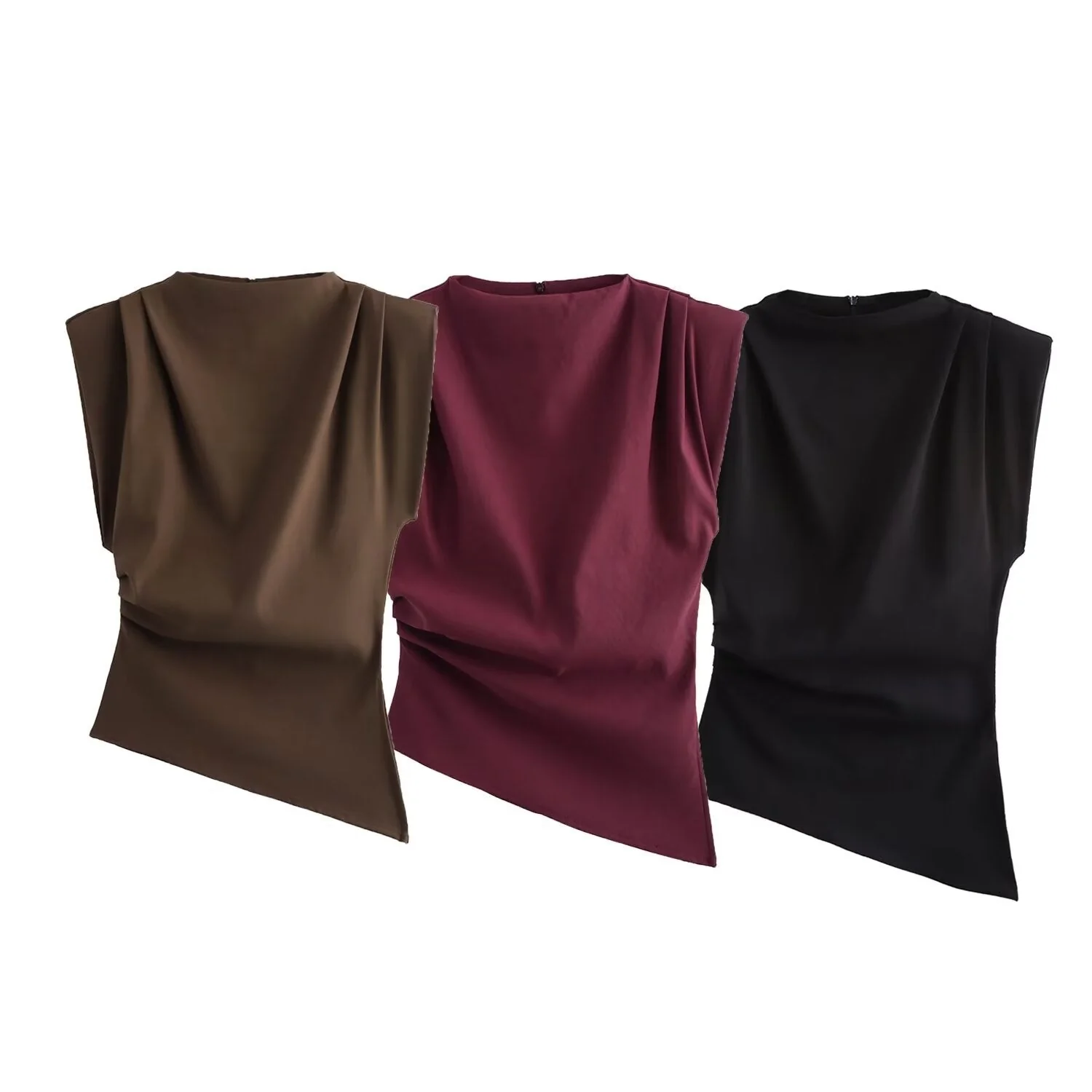 Women's Structured Shoulder Pleated Top - Image 5
