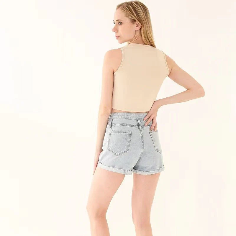 Women's summer cami bm style high waist slim fit short sleeveless bottoming female - Image 22