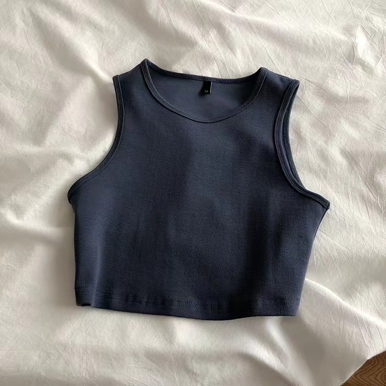 Women's summer cami bm style high waist slim fit short sleeveless bottoming female - Image 3