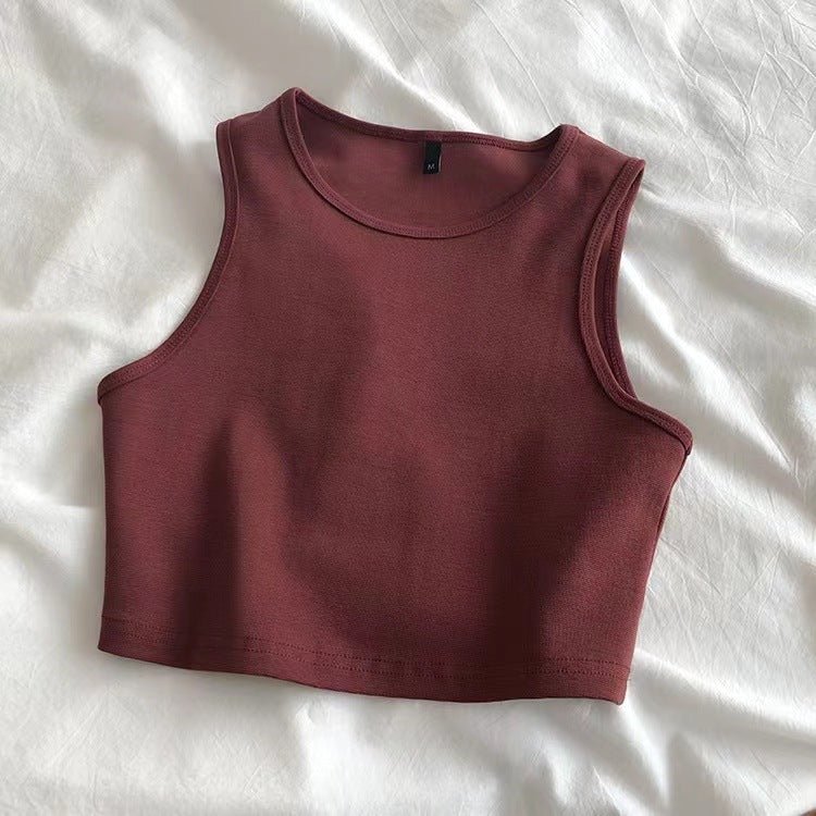 Women's summer cami bm style high waist slim fit short sleeveless bottoming female - Image 32