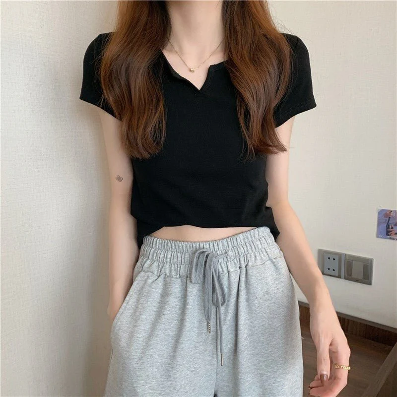Women's summer design pink slim navel-baring hot girl women's T-shirt short sleeve 2025 summer - Image 15