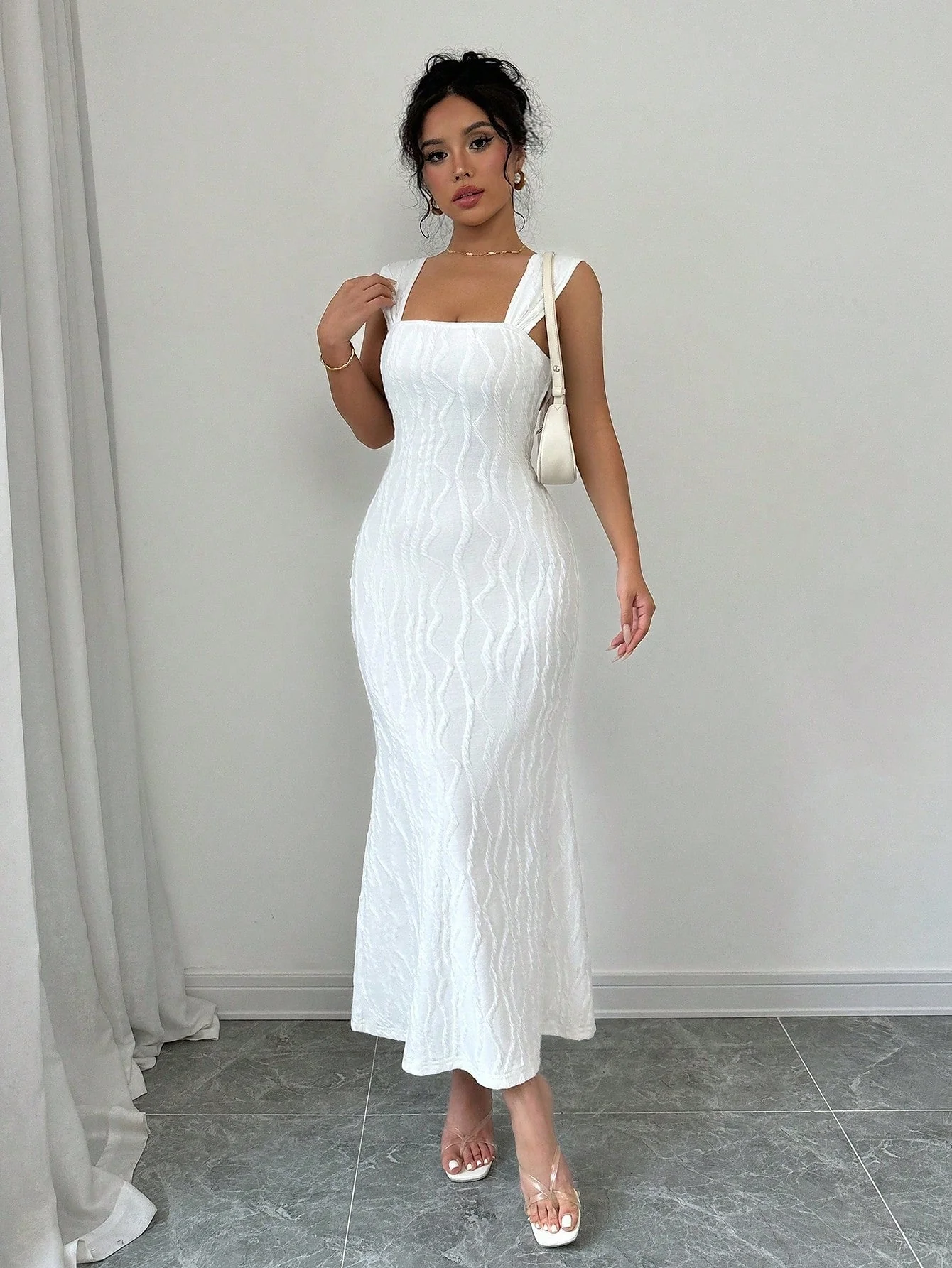Women's Summer Solid Color Fishtail Hem Spaghetti Strap Bodycon Backless Dress Maxi Women Outfit - Image 6