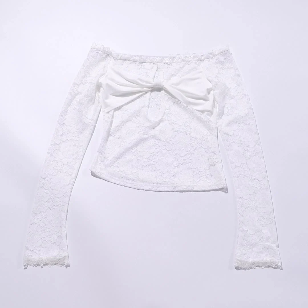 Women's summer style tight one shoulder lace top - Image 4