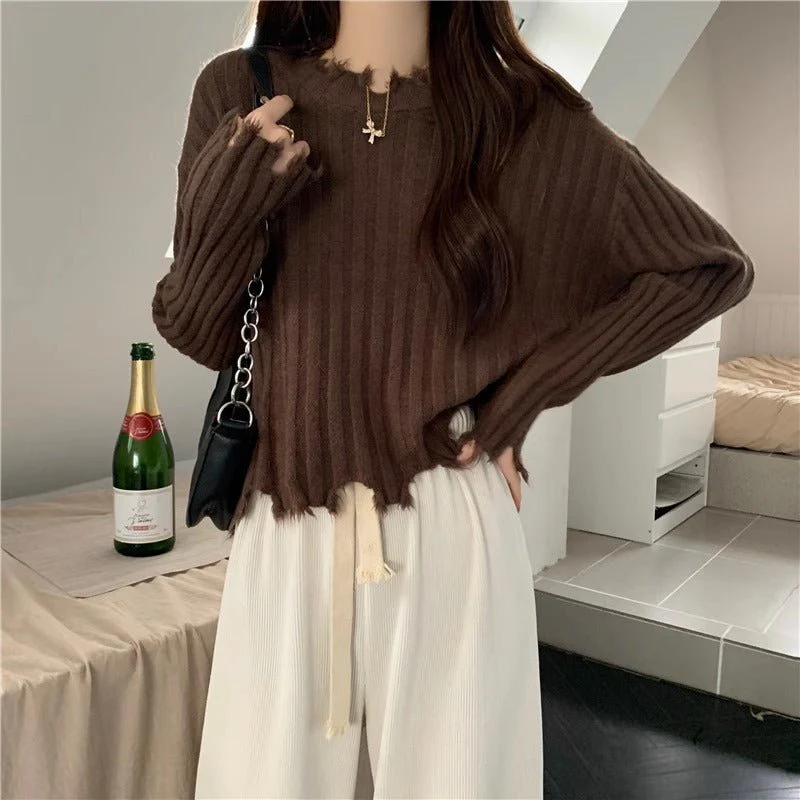 Women's Sweet Pullover Sweater – Slim Fit Lace Collar Long Sleeve - Image 10