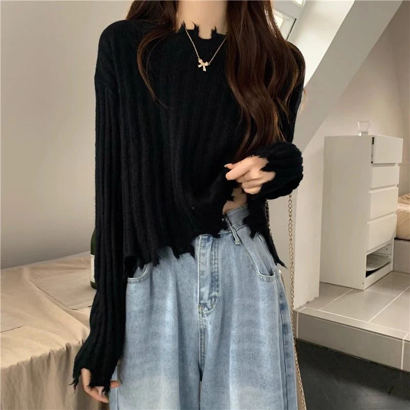 Women's Sweet Pullover Sweater – Slim Fit Lace Collar Long Sleeve - Image 7