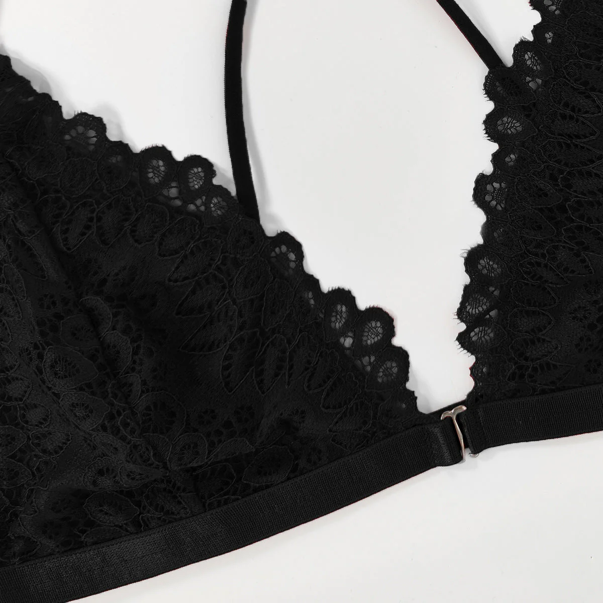 Y-Shape Lift | Plus Size Backless Lace Push-Up Bra Black - Image 10