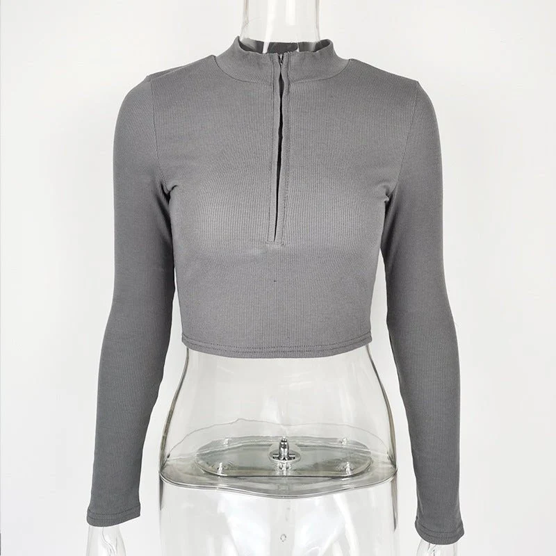 Zipper cami slimming T-shirt tops - Image 2