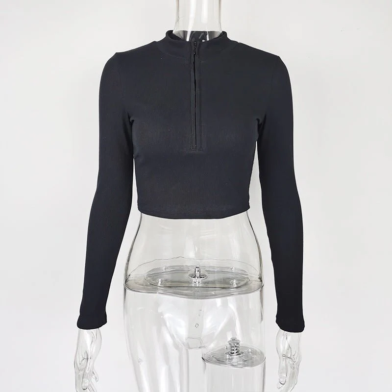 Zipper cami slimming T-shirt tops - Image 3